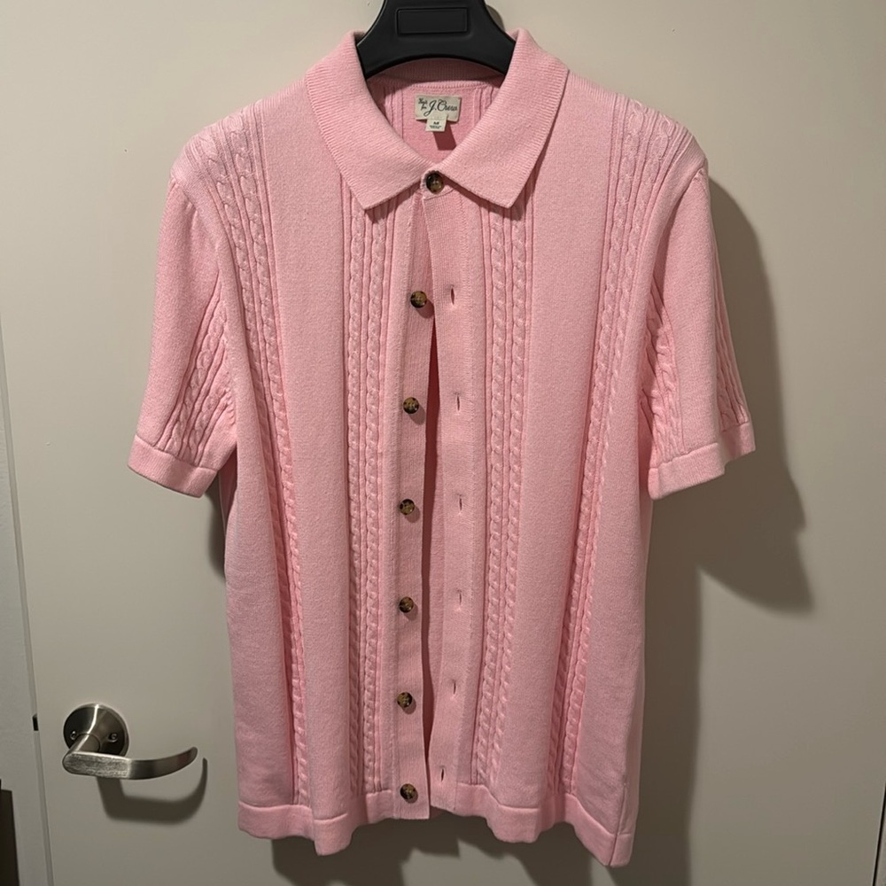 J. Crew Cable Knit Sweater Polo